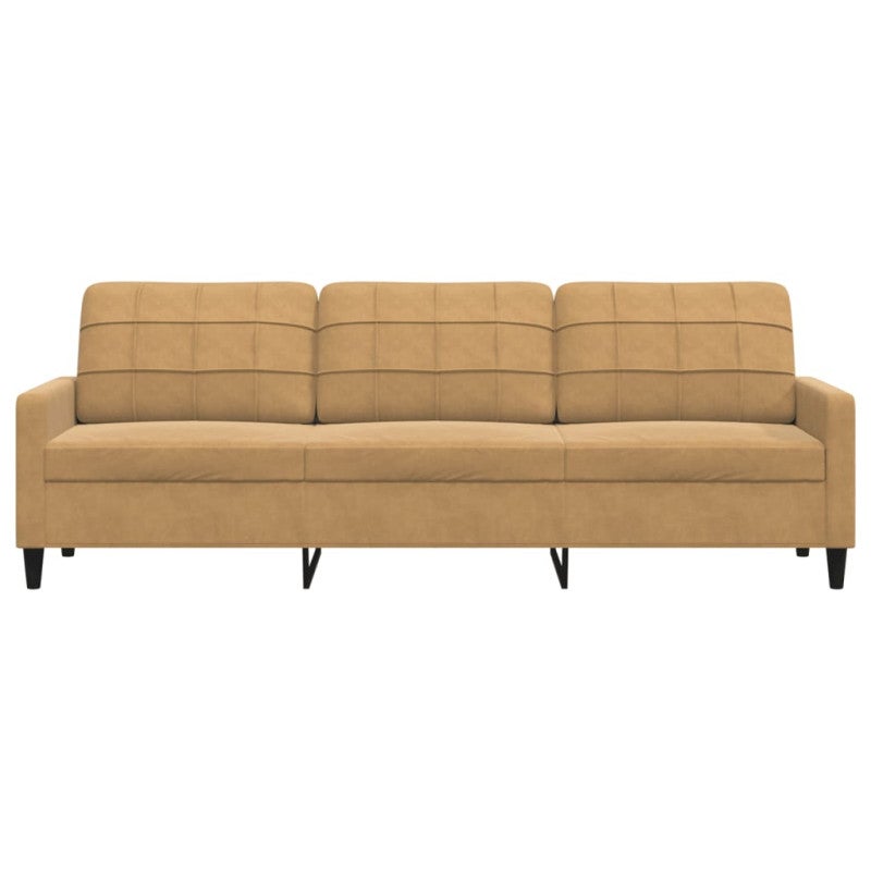 vidaXL Divano a 3 Posti Marrone 210 cm in Velluto - 4