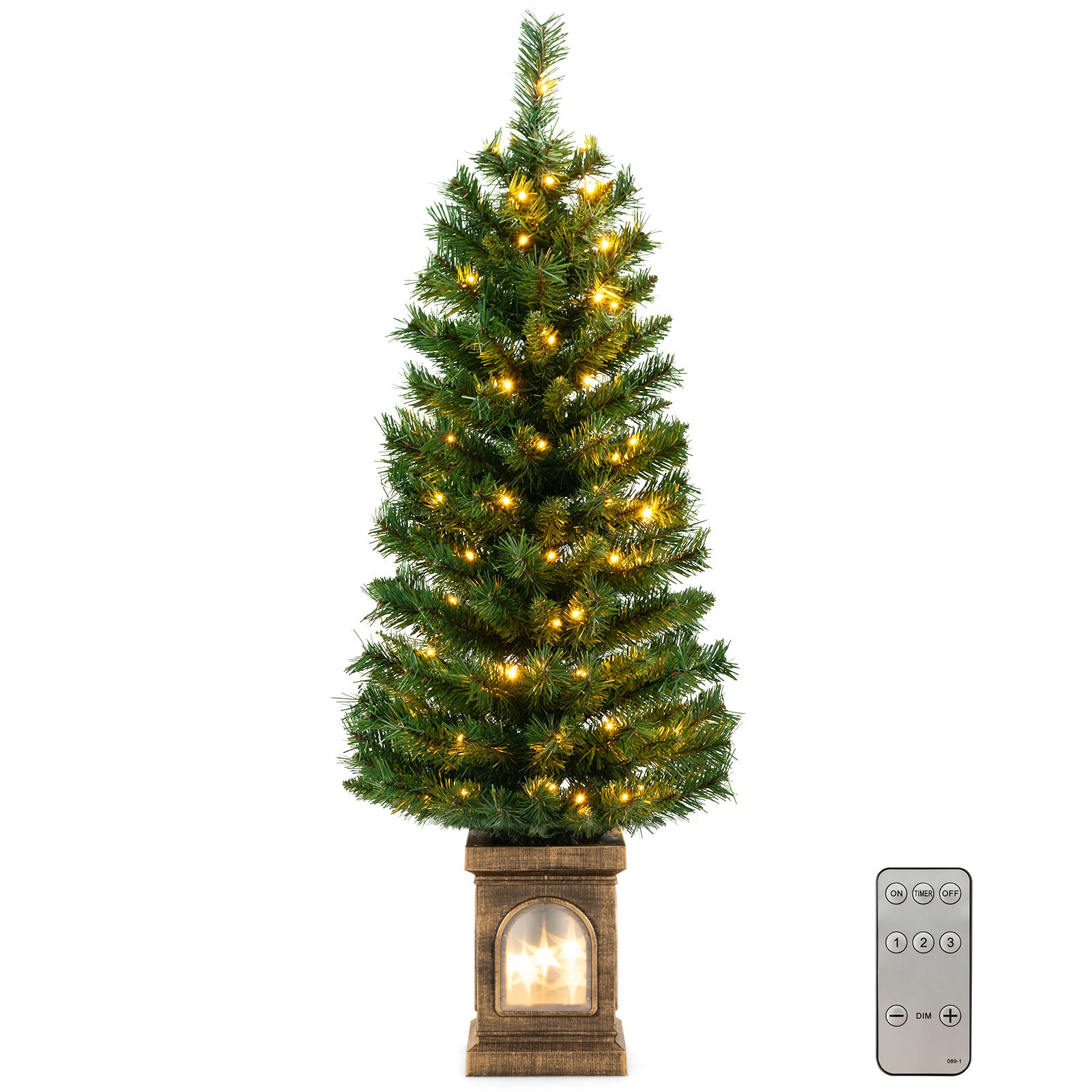 Arbre lumineux LED en spirale, en métal, avec 100 LED, blanc chaud