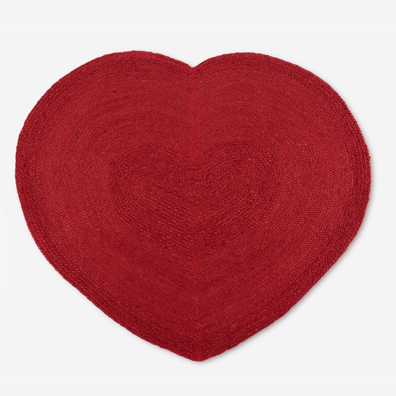 Podkładka stołowa serce 45x55 cm | Juta ręcznie wykonana czerwona, elegancka i trwała