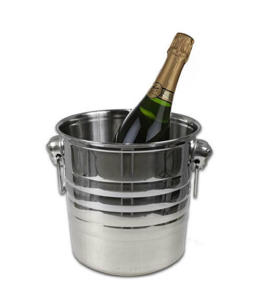 Secchiello Portaghiaccio In Acciaio Inox Con Coperchio E Pinza – Elegante E Isotermico Per Le Tue Feste - 6