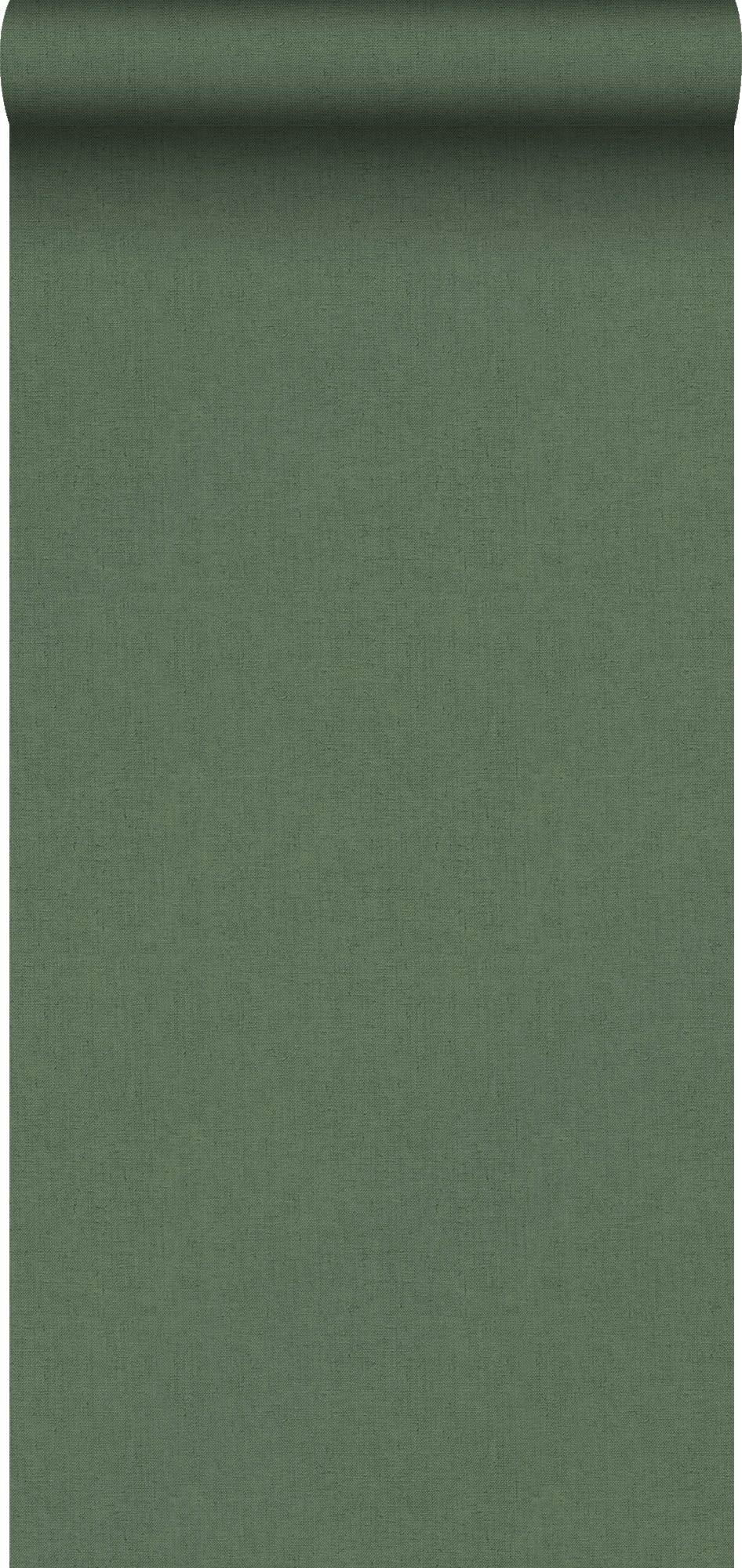 Papier Peint intissé lin vert mousse - 53 cm x 10 m - Sanders & Sanders ...