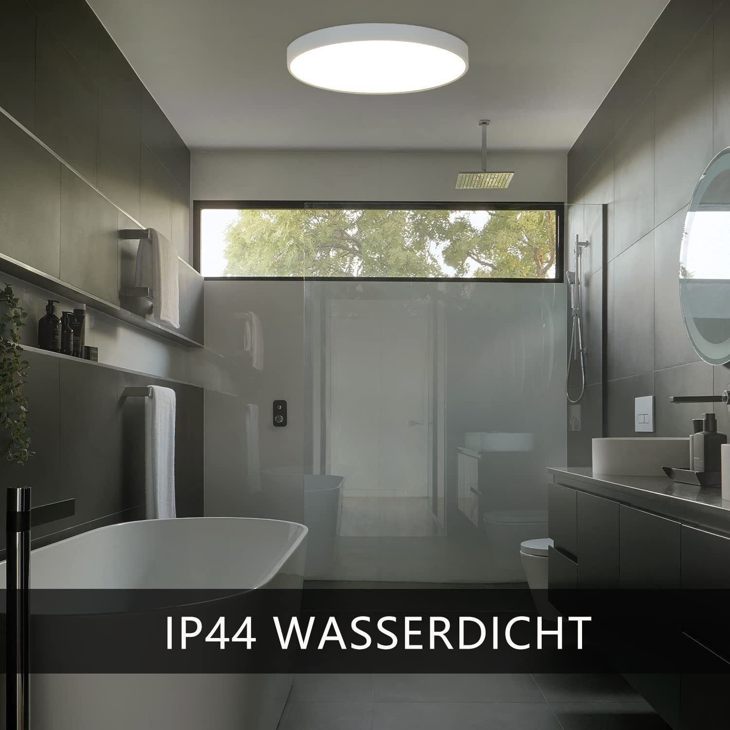 NETTLIFE Lámpara de Techo LED 28 cm Redonda IP44 Blanco 4000 K 17 W Plana para Dormitorio Cocina Baño Pasillo - 5