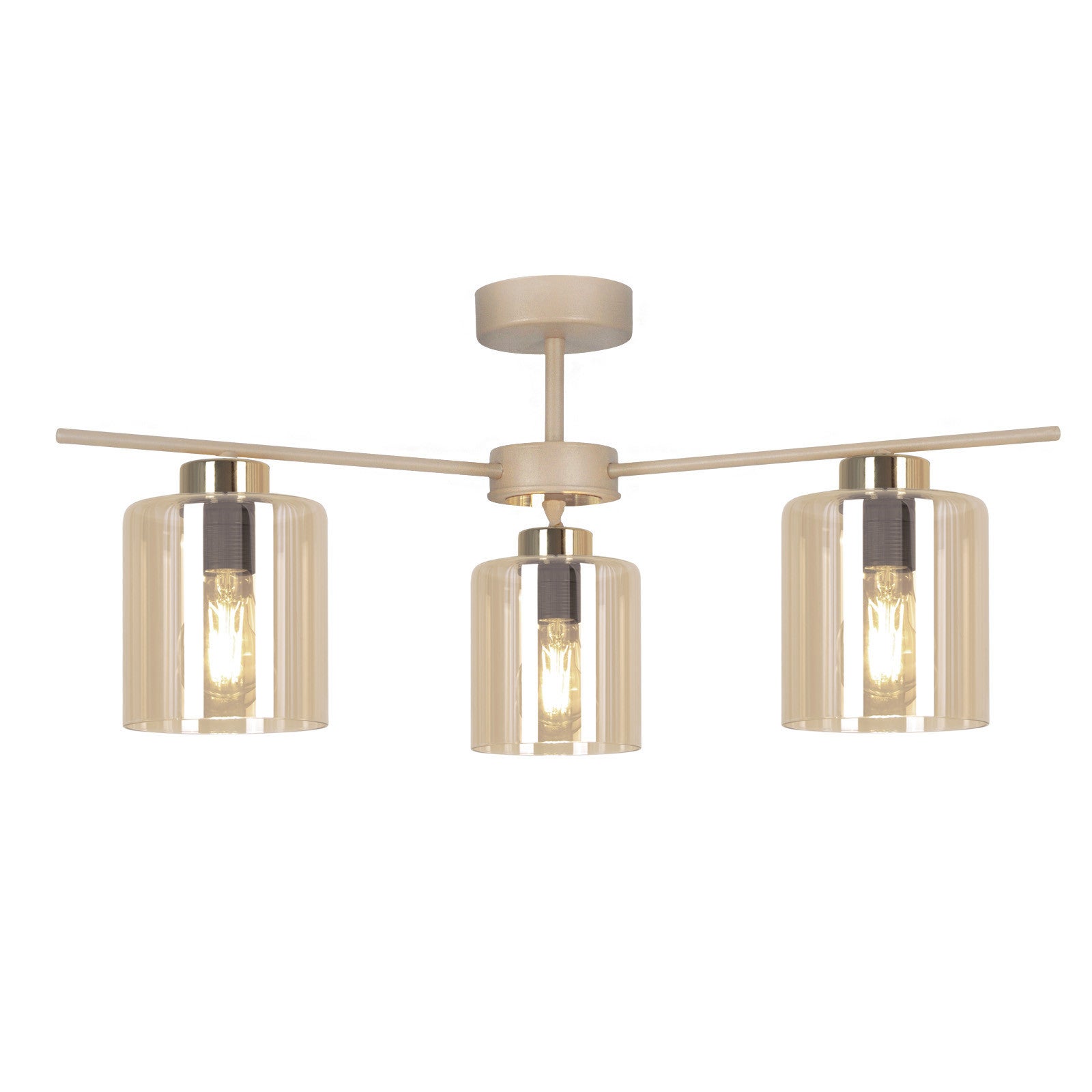 Lampa wisząca VANES beżowa 3xE27x20W metal wym:29x57x57cm IP20 Kaja