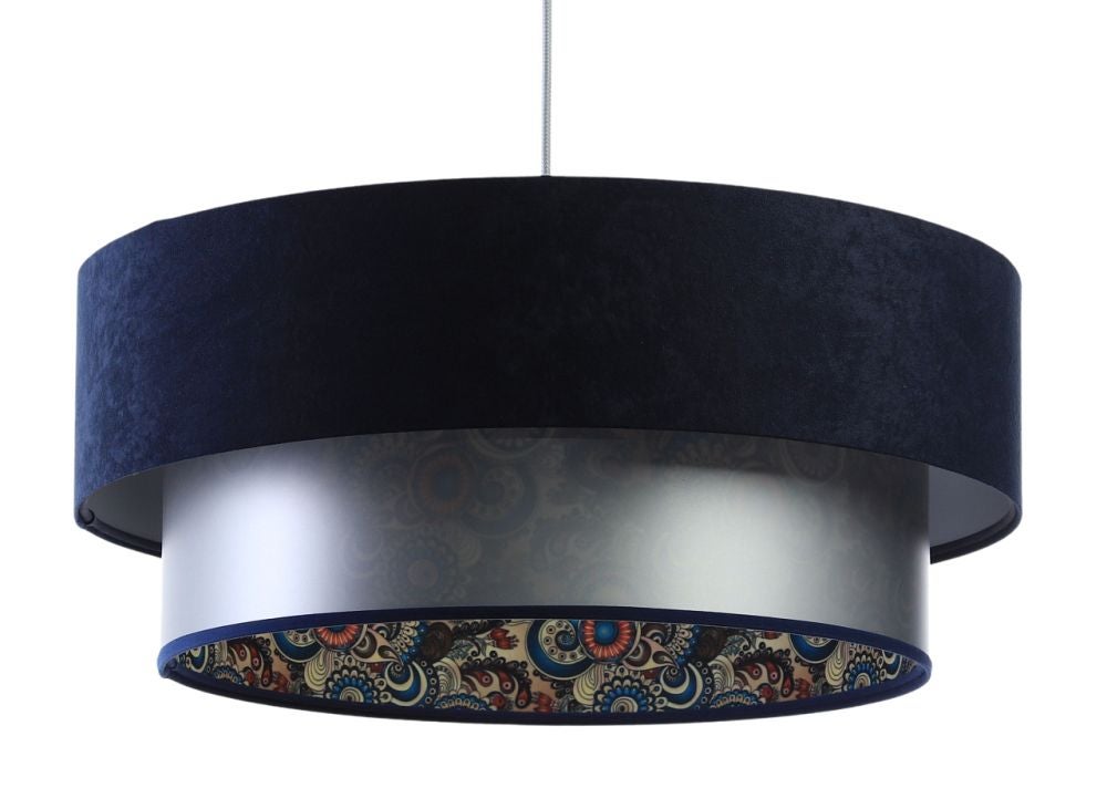 Lampa wisząca DOUBLE MIX 50 granatowa/srebrna