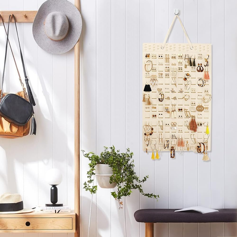 Organisateur Bijoux Suspendu 57cmx35cm,Rangement Boucle D'Oreille Murale,Presentoir Bijoux,Portant Boucles D'Oreilles Mural - 5
