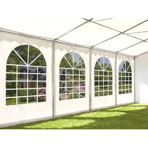 3x6 m Carpa para fiestas XXL, altura lateral 2,6m, PVC 1400, con base reforzada, ignífugo, blanco - 4