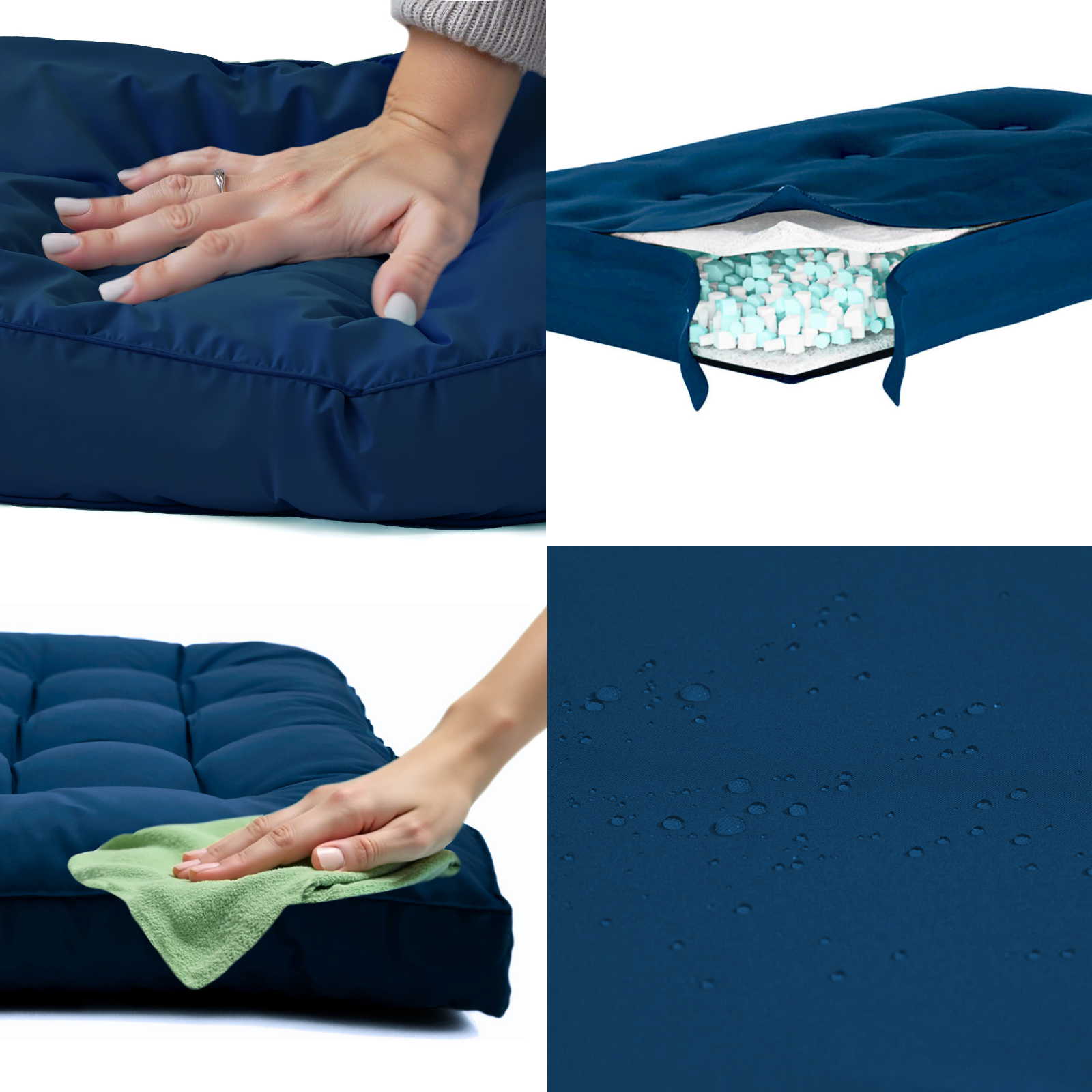 Coussins matelas pour palette 120X80X20 en polyester bleu pétrole - 3