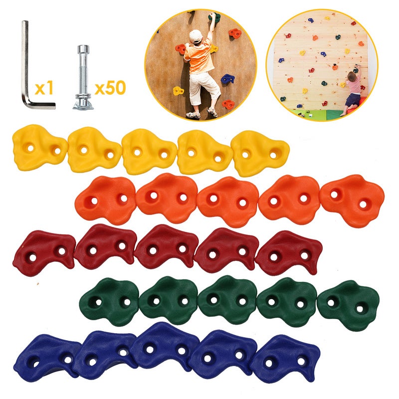Kit De 72 Prises D'escalade VEVOR Pour Intérieur/extérieur - Charge Max 200kg, PP Copolymère, 10kg