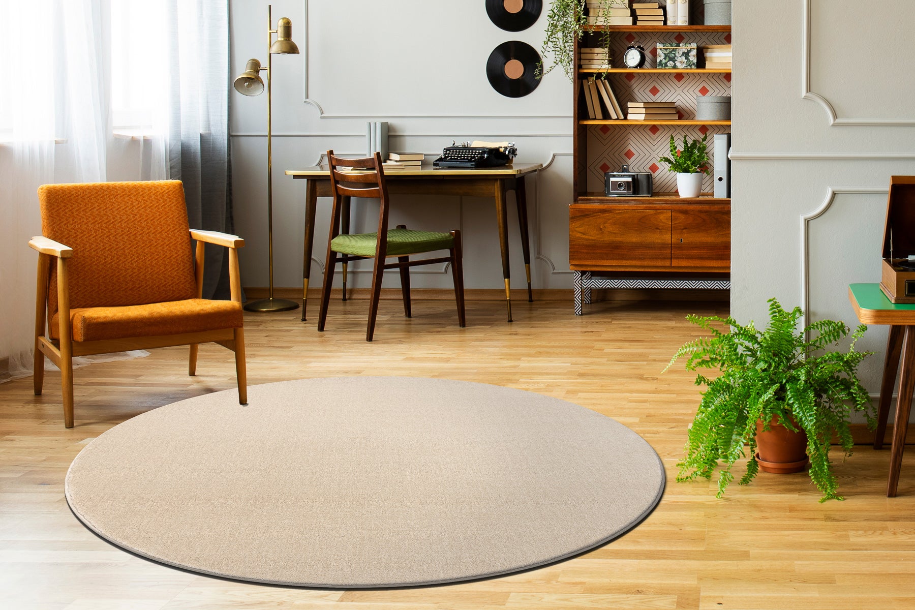TAPIS cercle SEDUCTION crème 34 doux, durable, chambre, hôtel cercle 100 cm - 5