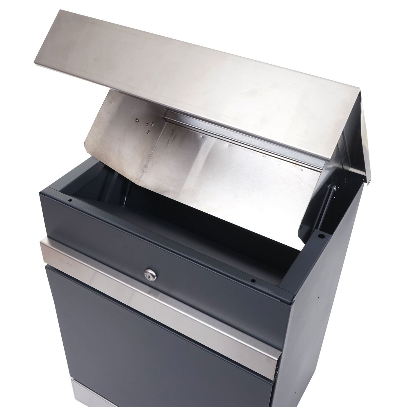 Cassetta portalettere a parete HWC-K41 acciaio zincato 58x45x36cm antracite e grigio - 7