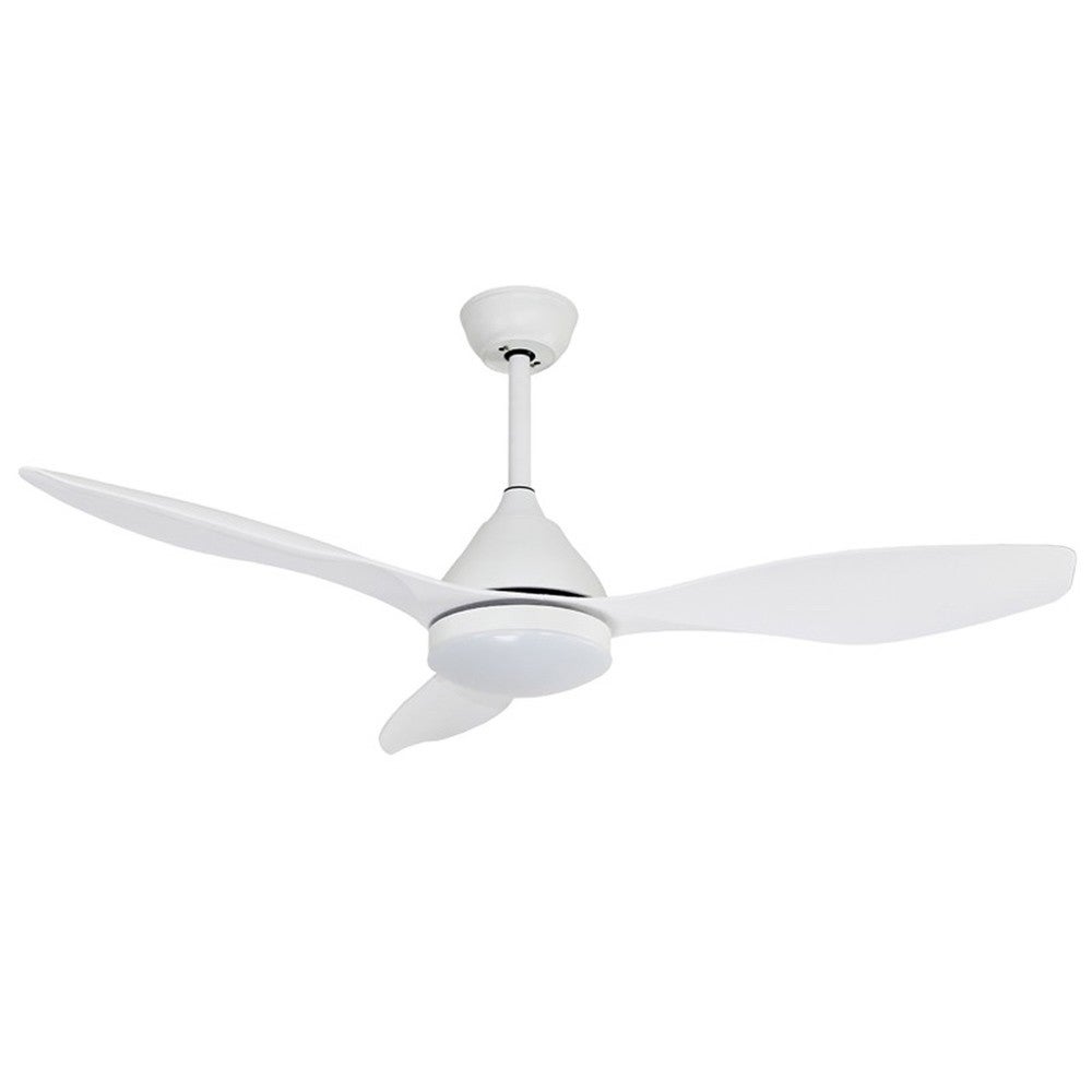 Ventilator de tavan cu lumină motor silențios DC cu telecomandă Wonderlamp Cavil Alb 122 cm culoare lumină reglabil