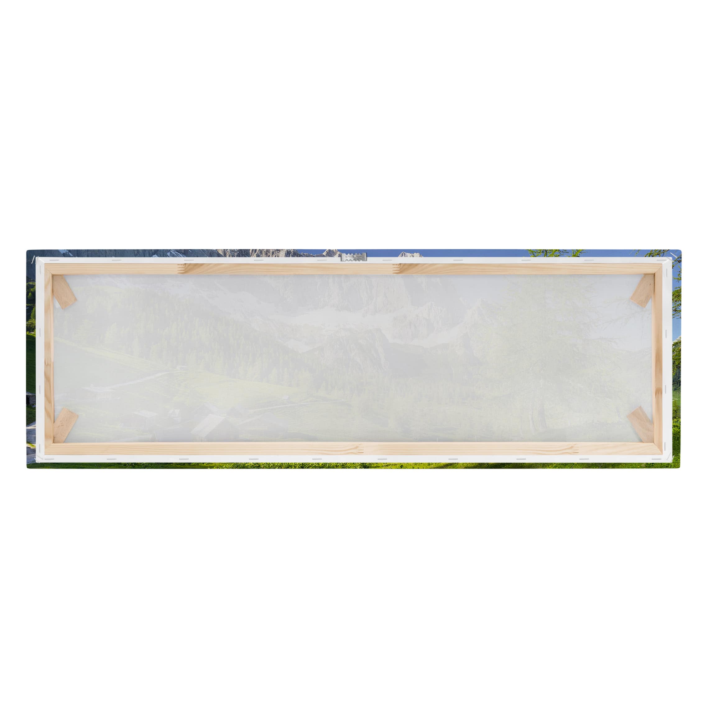 Impression sur toile tableau sur toile châssis vert paysage arbres montagne panorama 85 cuisine chambre à coucher salon couloir 150 x 50 cm - 7