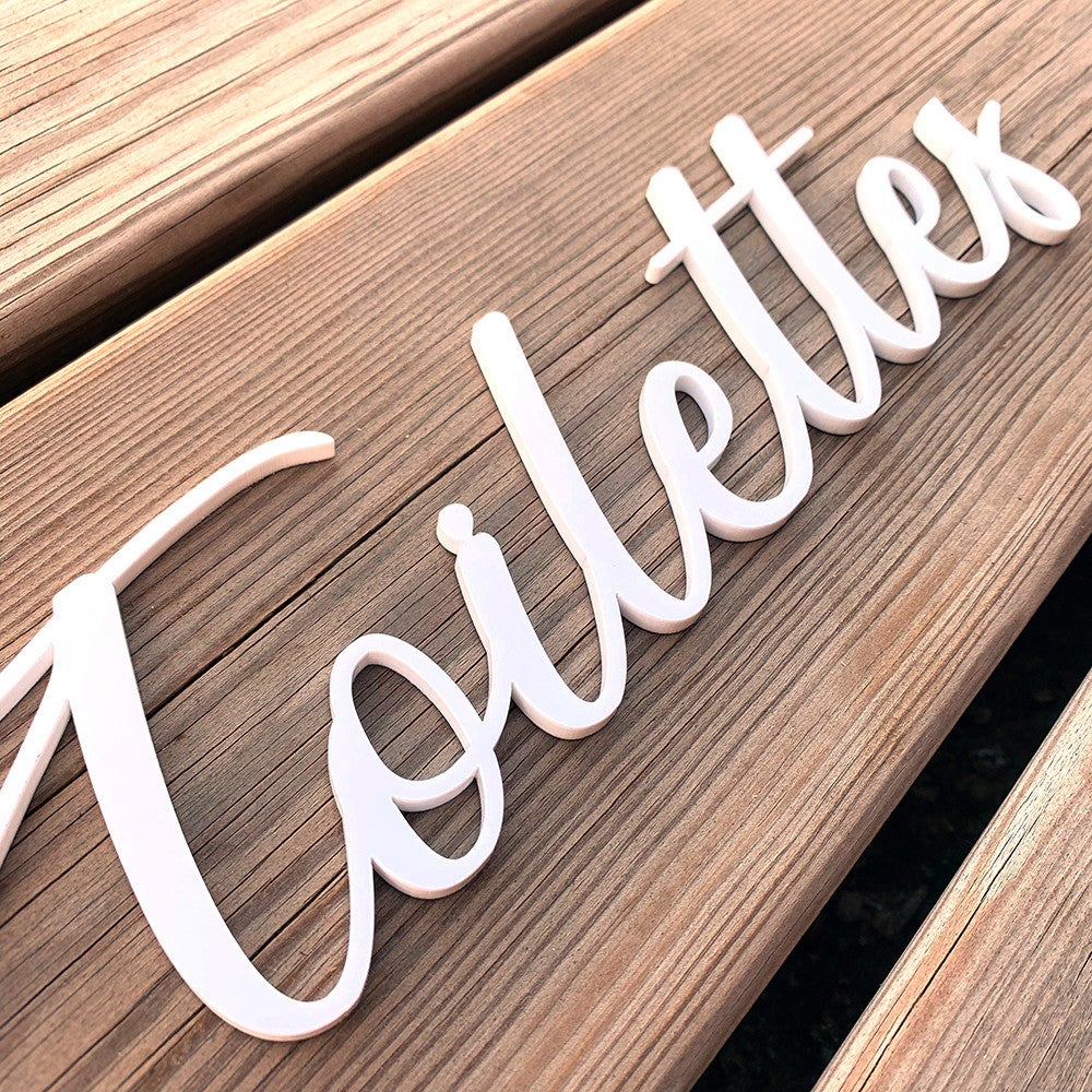 Plaque de Porte Maison Toilettes, Salon, Chambre, Buanderie, Bain, Cuisine? Mot Décoratif Porte Autocollant 3D Plexi Noi - 4