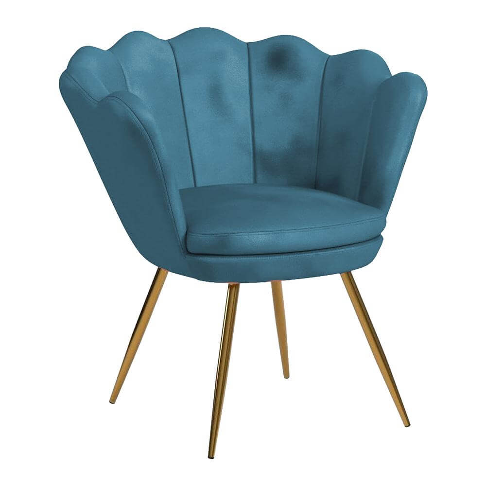 Art Deco Poltrona Azzurra Velluto Poltrone Anni '30 Art Deco In