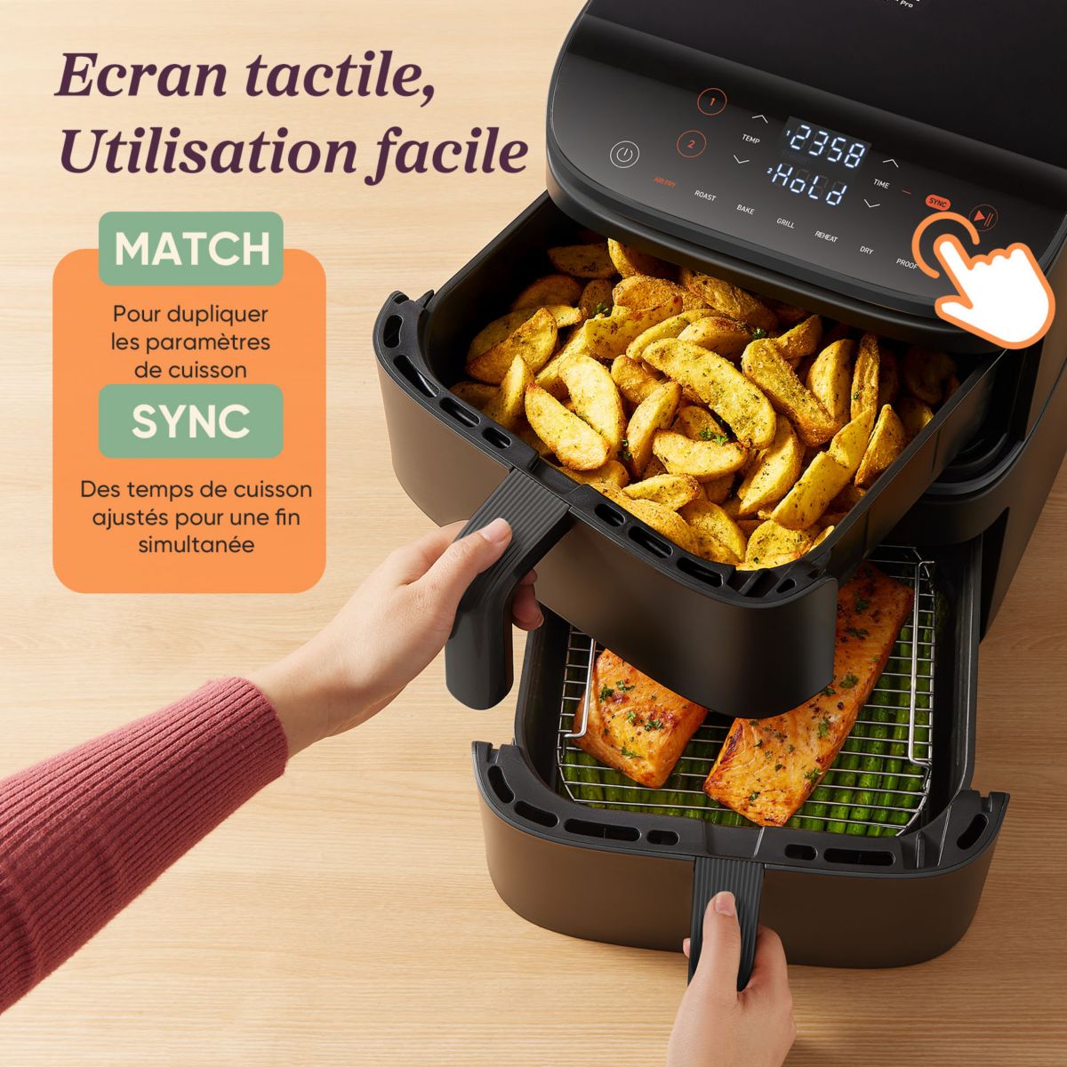 Friteuse sans huile COSORI - Air Fryer Turbo Tower - Capacité 10,8L - 7 programmes - 2630W - Noir - 8