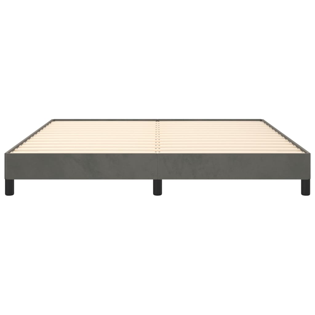 Cadre de lit sans matelas gris foncé 160 x 200 cm en velours - 5