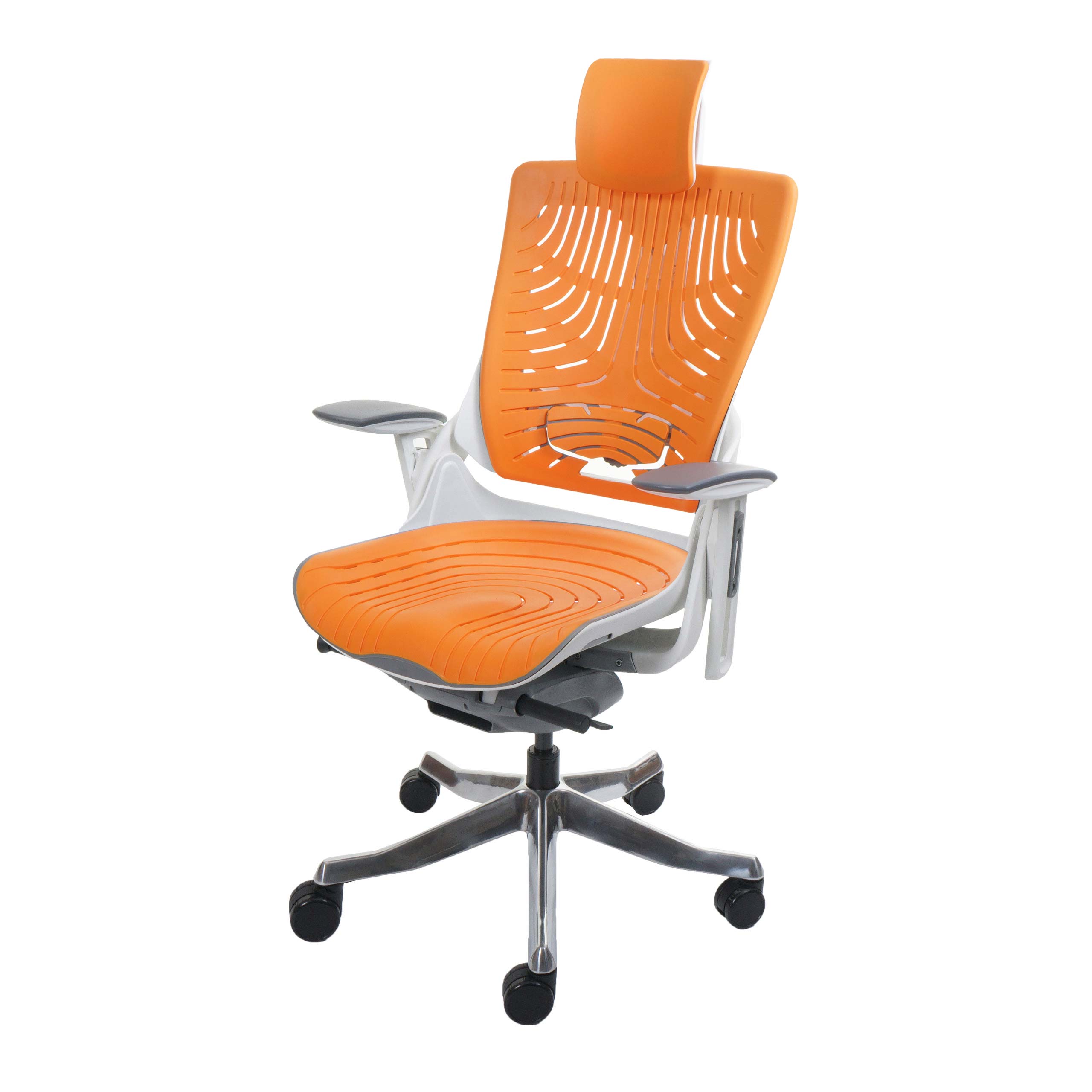 Roulettes De Chaise De Bureau 75 Mm - Polyuréthane Souple, Tige 11 Mm, Sans Frein, Couleur Orange (lot De 5)