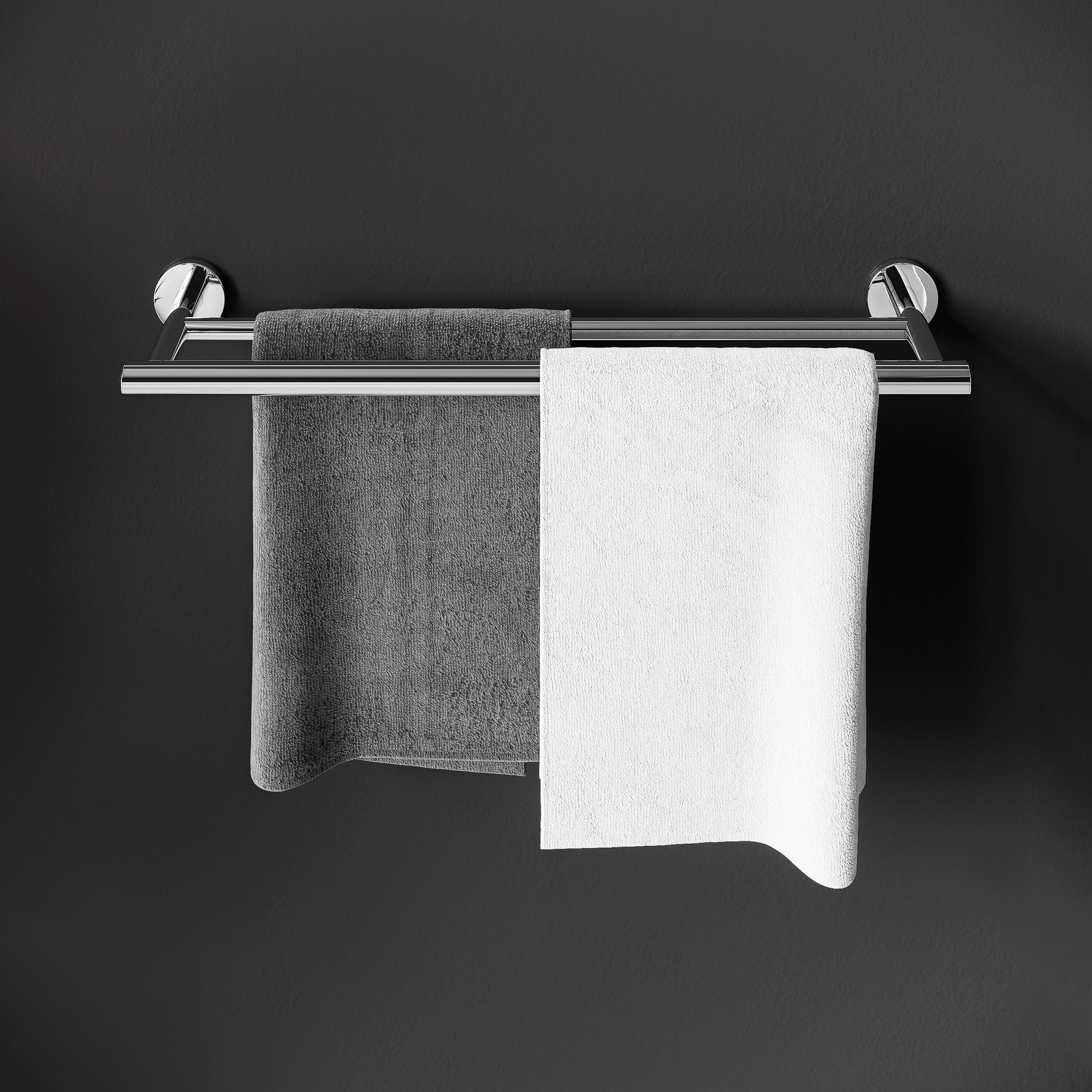 COSMIC Architect Porte-serviettes Double Barre pour Salle de Bain, en Métal avec un Style Circulaire et Minimaliste. Porte-serviettes Mural avec Vis, - 2