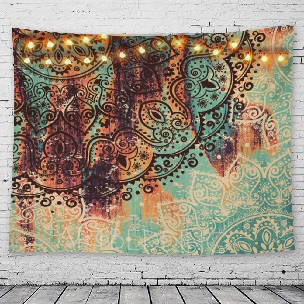 Gobelin z mandalą, indyjski element dekoracyjny do sypialni i akademika (150 x 130 cm) (Mandala)