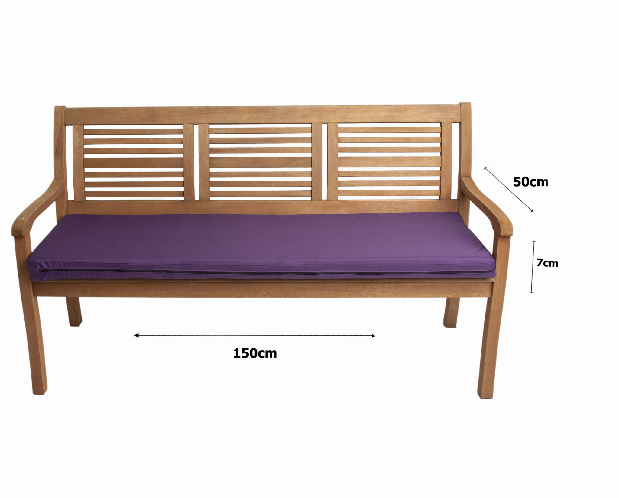 Coussins pour banc 150x50x7/3x50x56cm, coussins pour Banquette jardin Violet, Coussin extérieur/intérieur, Coussins 3places pour balancelle - 4