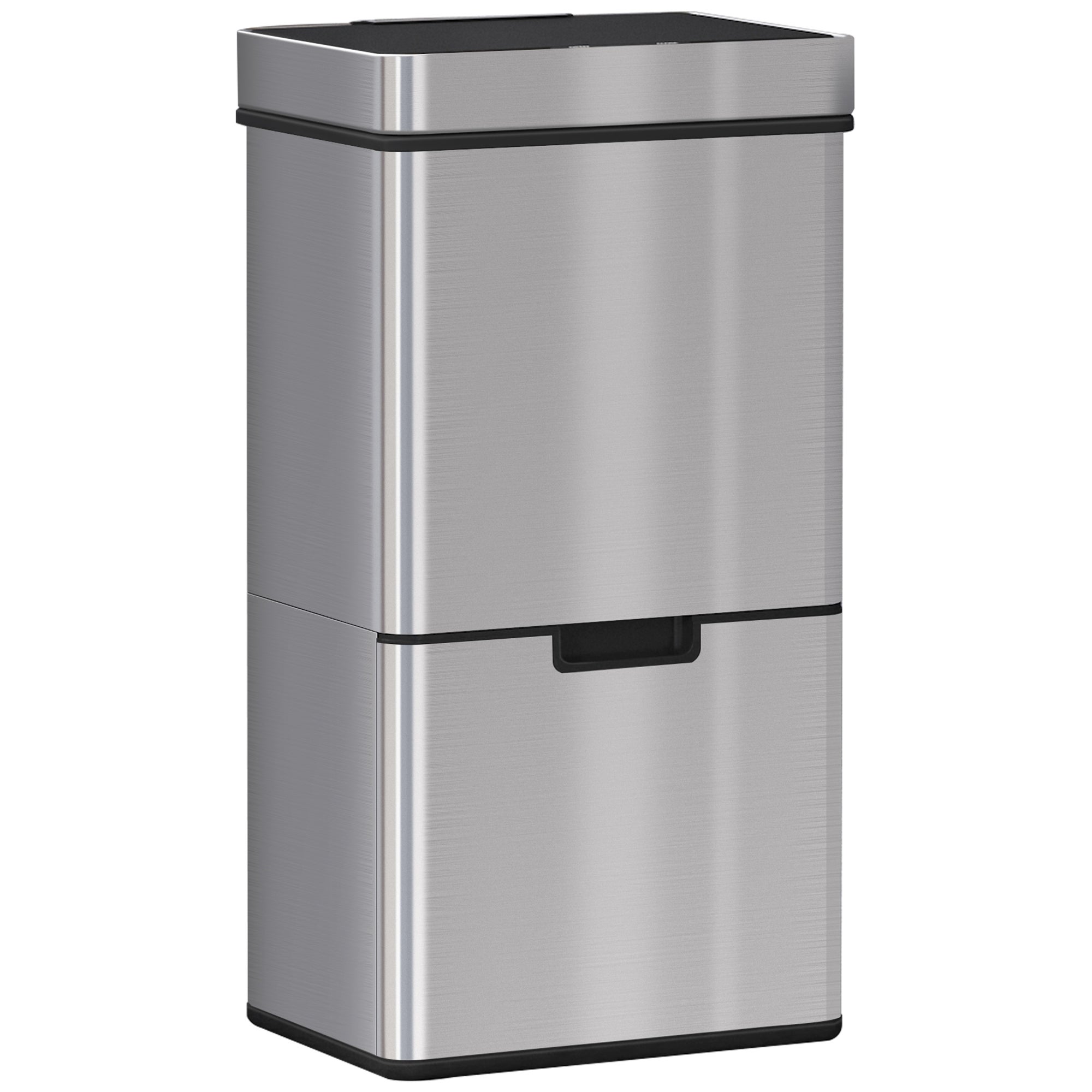 Poubelle De Cuisine 58L à Ouverture Automatique Par Capteur Infrarouge En Acier Inoxydable Argente 40 9x28 9x68 Cm 89804977
