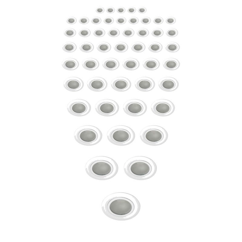 Spot LED encastrable meuble - Verre & Acier - Blanc - Ø73mm - G4 - 3