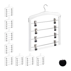 Cintre Multiples 3 Barres Relaxdays – Gain De Place Pour Pantalons, Robes, écharpes, Métal Argenté