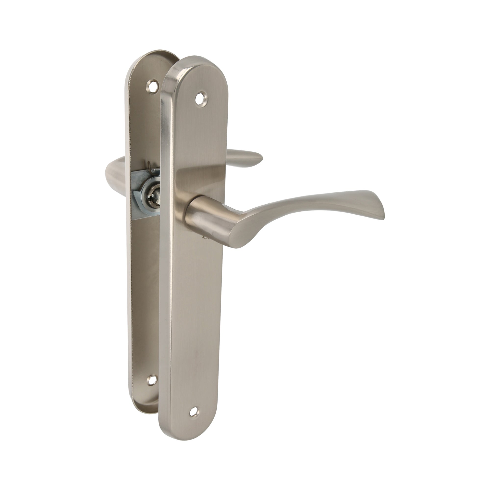 AMIG - Lot de 2 poignées argentées de plaque ovale en acier et poignée ...