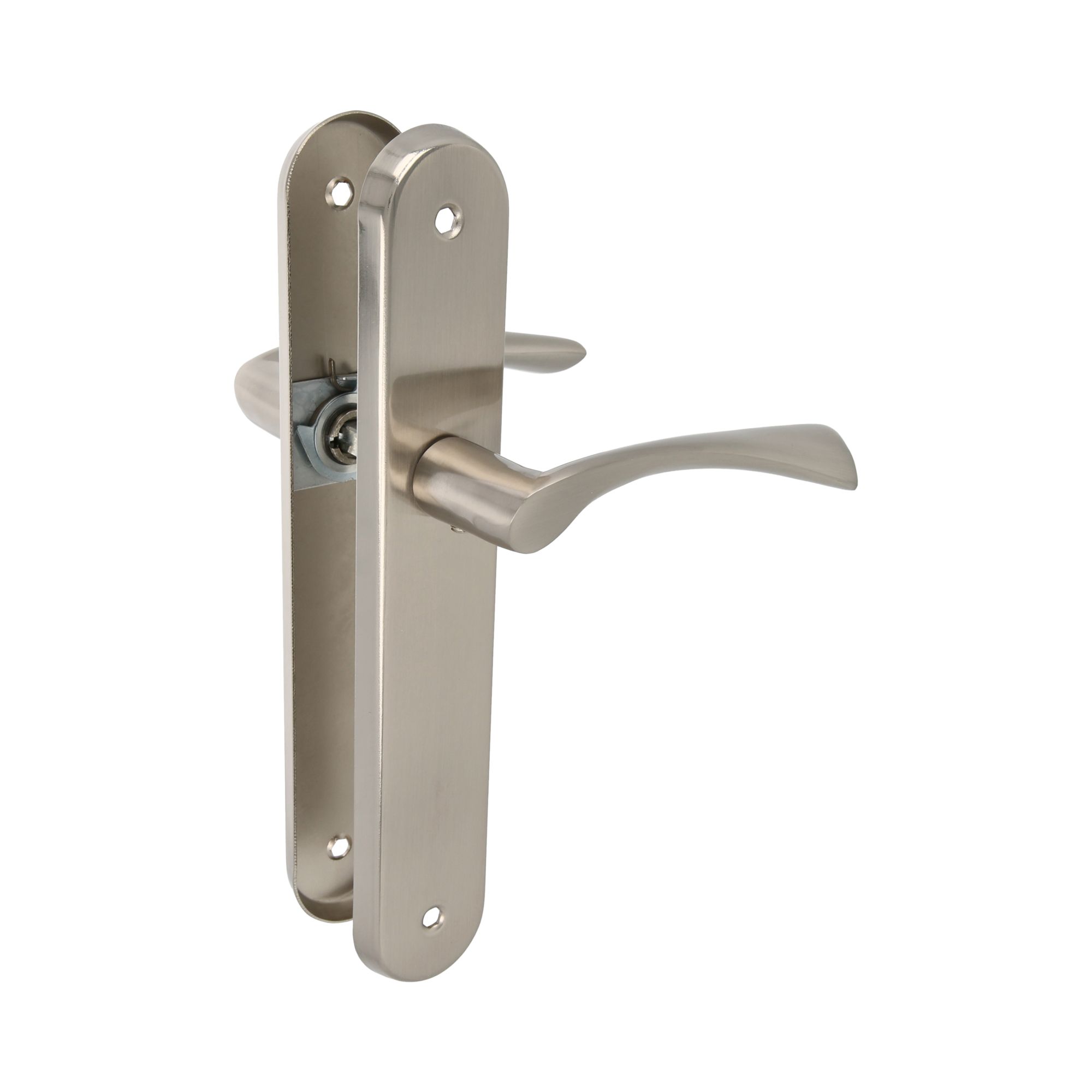 AMIG - Lot de 2 poignées argentées de plaque ovale en acier et poignée ...