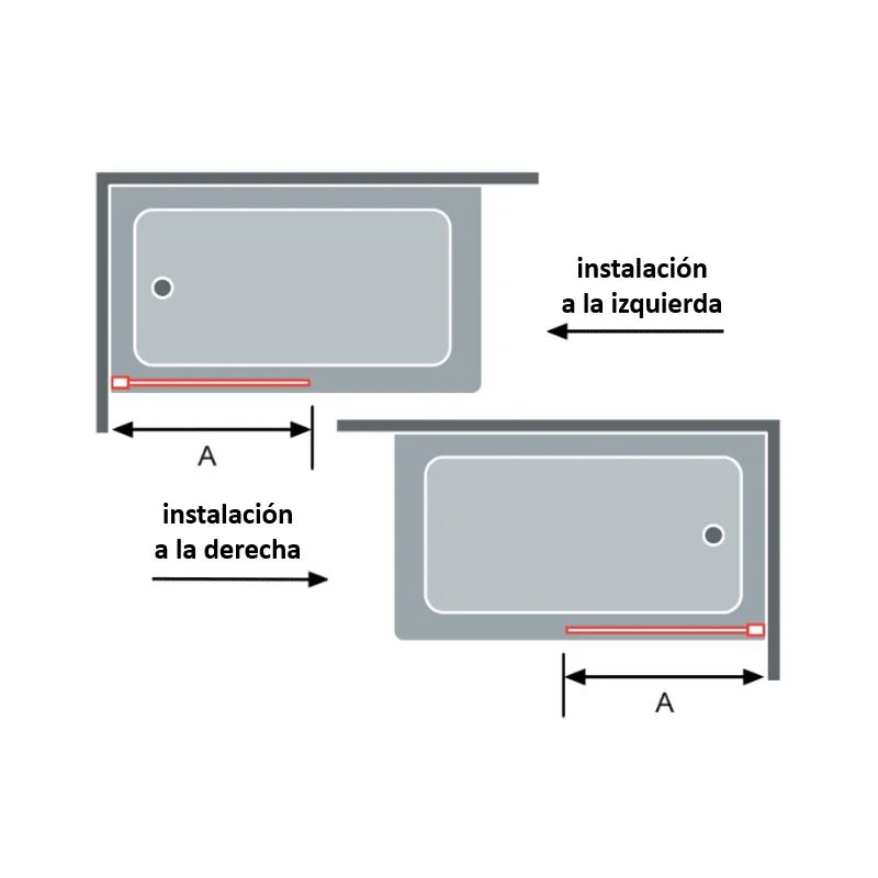 Panel fijo de ducha FRESH Oro Cepillado - 88.5-90 cm - Reversible - Trat. Antical - Brazo soporte incluido - 3