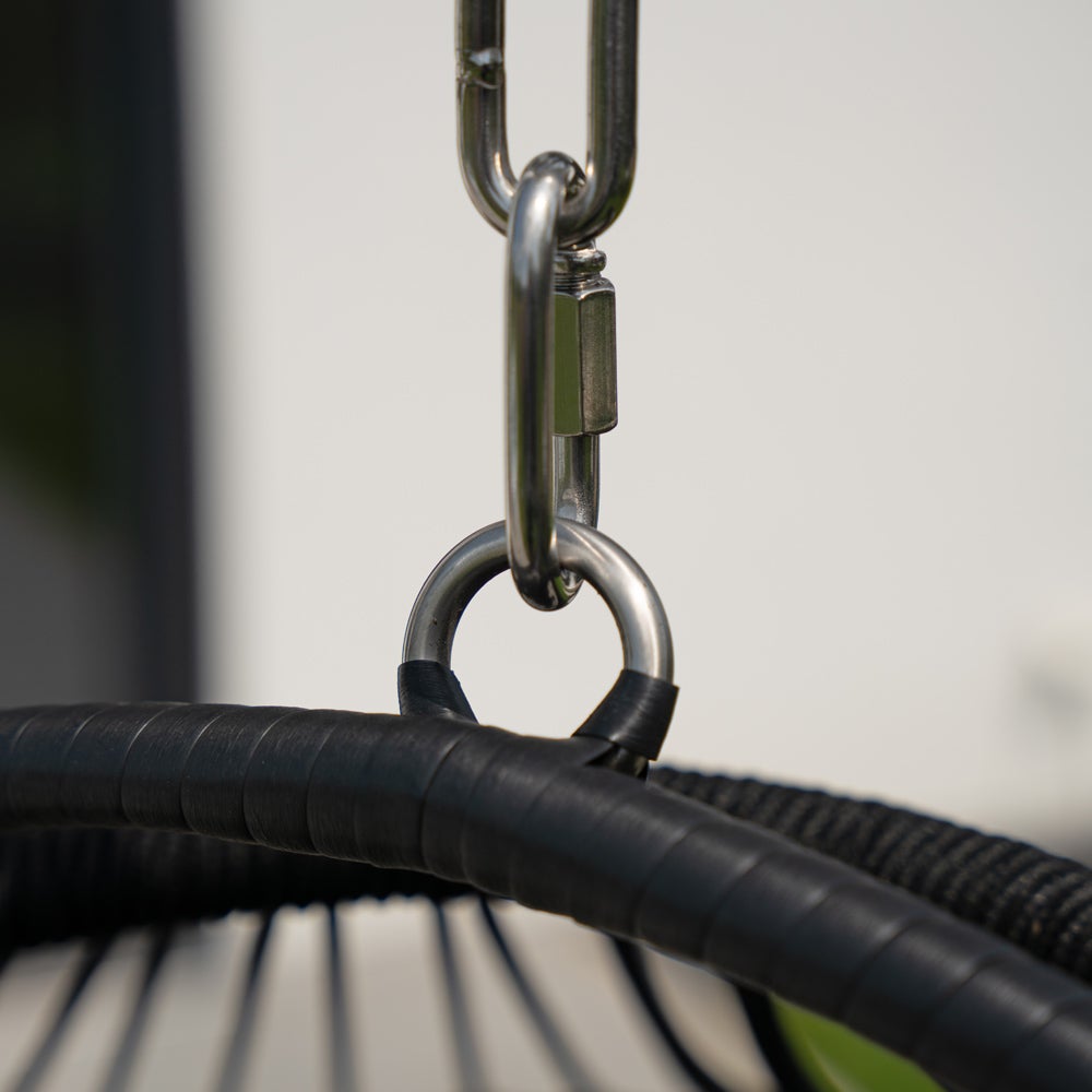 HOME DELUXE Fauteuil suspendu LOMA – Pliable, 2 places en noir| Panier suspendu, chaise suspendue, meubles de jardin, balancelle - 8