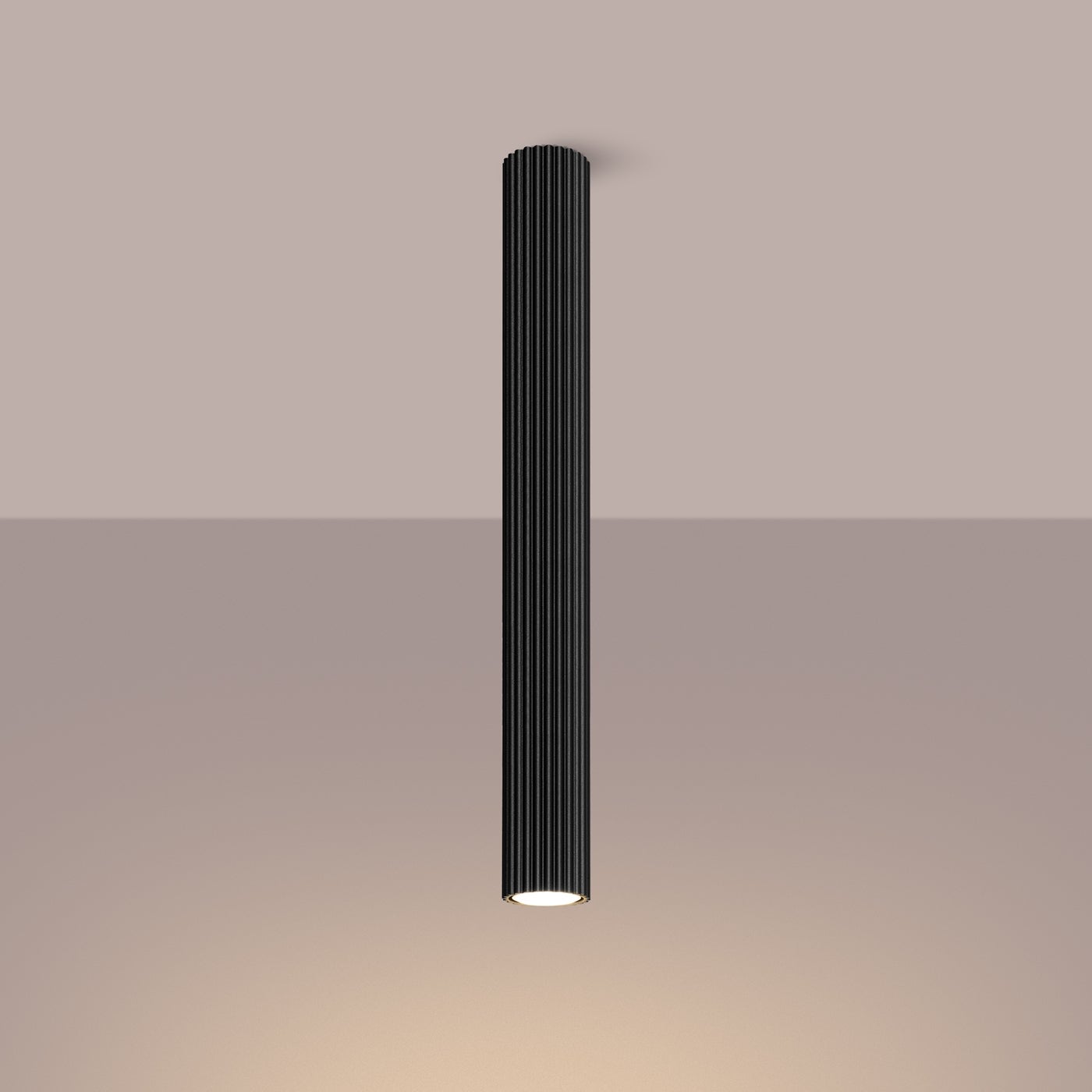 Plafon GLOOW 60 czarny LED 3000K - 6.5x6.5x60cm Sollux