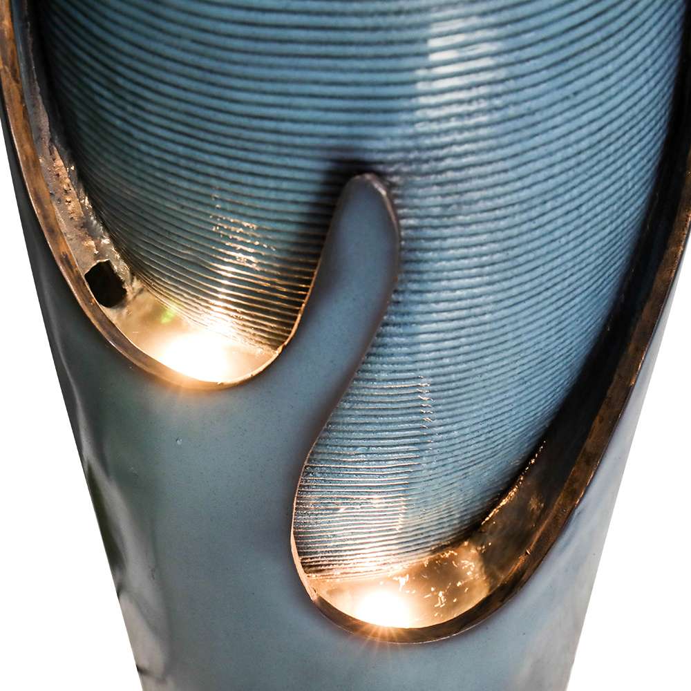 Fontaine en verre de 98 cm en résine et fibre de verre pour l'intérieur et l'extérieur – Résistante à la rouille et aux intempéries - 9