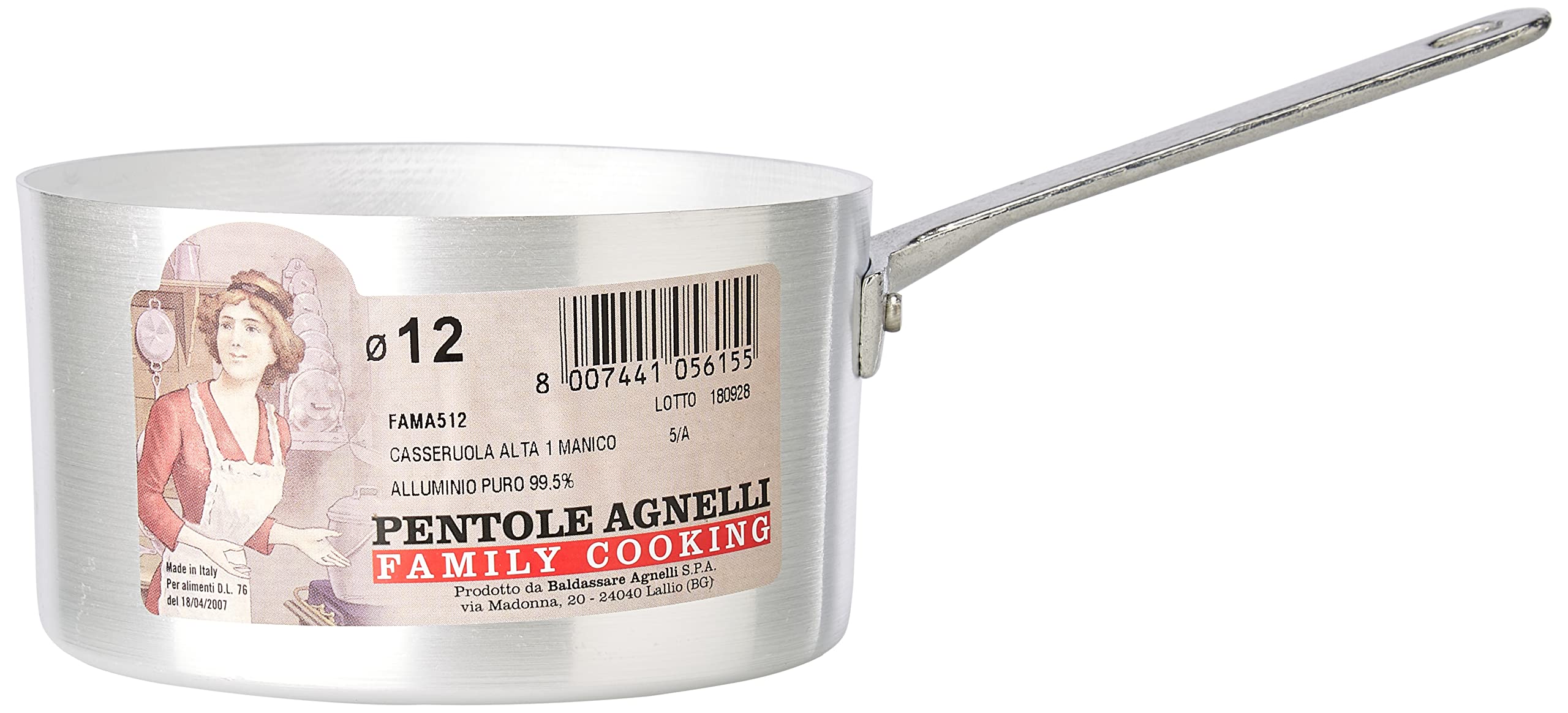 Paiolo Per Polenta Agnelli 6L - In Alluminio Con Fondo In Acciaio, 26 Cm, Made In Italy - Foto 7