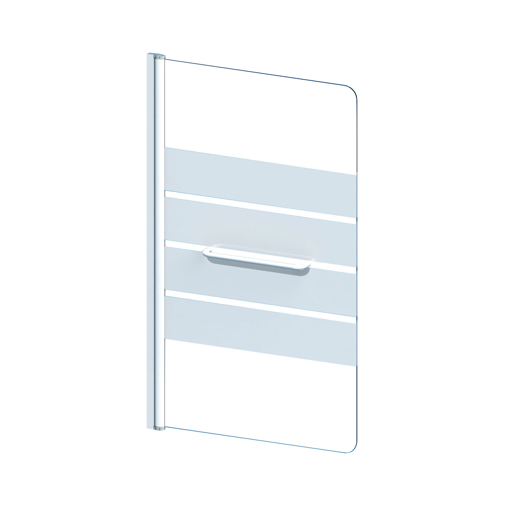 ONDEE ZEN - Pare-baignoire SHIVA - Paroi 85x140x0,5cm - Verre trempé sér. - Finitions blanc - 2