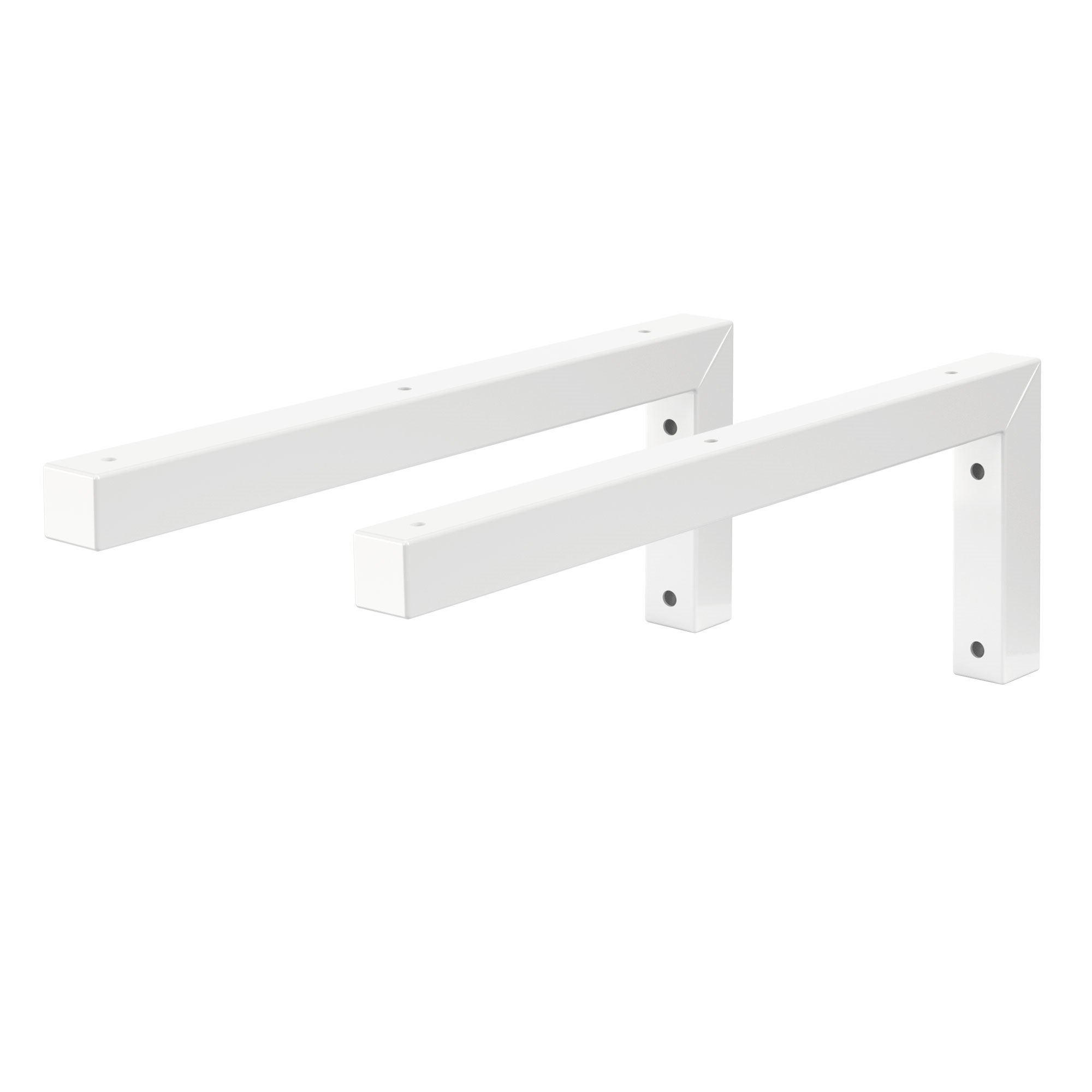 ML-Design Set of 2 Wall Bracket Angle L-shape for Washbasin, 400x150 mm, White, Steel, Design Washbasin Bracket, Wall Bracket for Washbasin Top