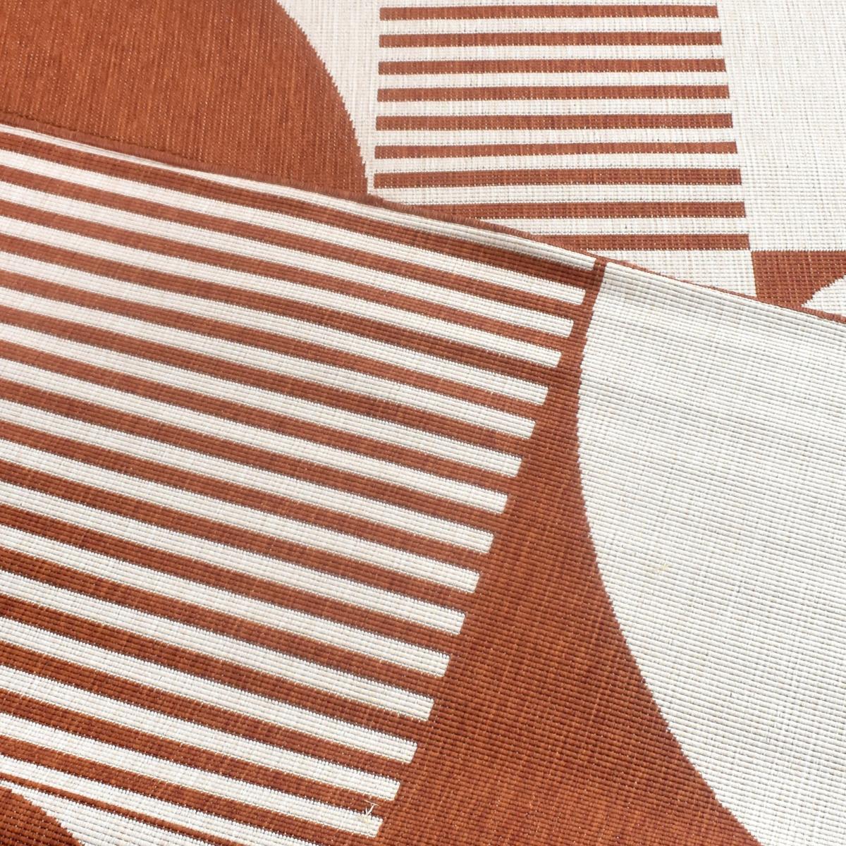 Tapis extérieur, kilim reversible 200x290 LYN2 BF REVERSIBLE Terracota et crème - 5