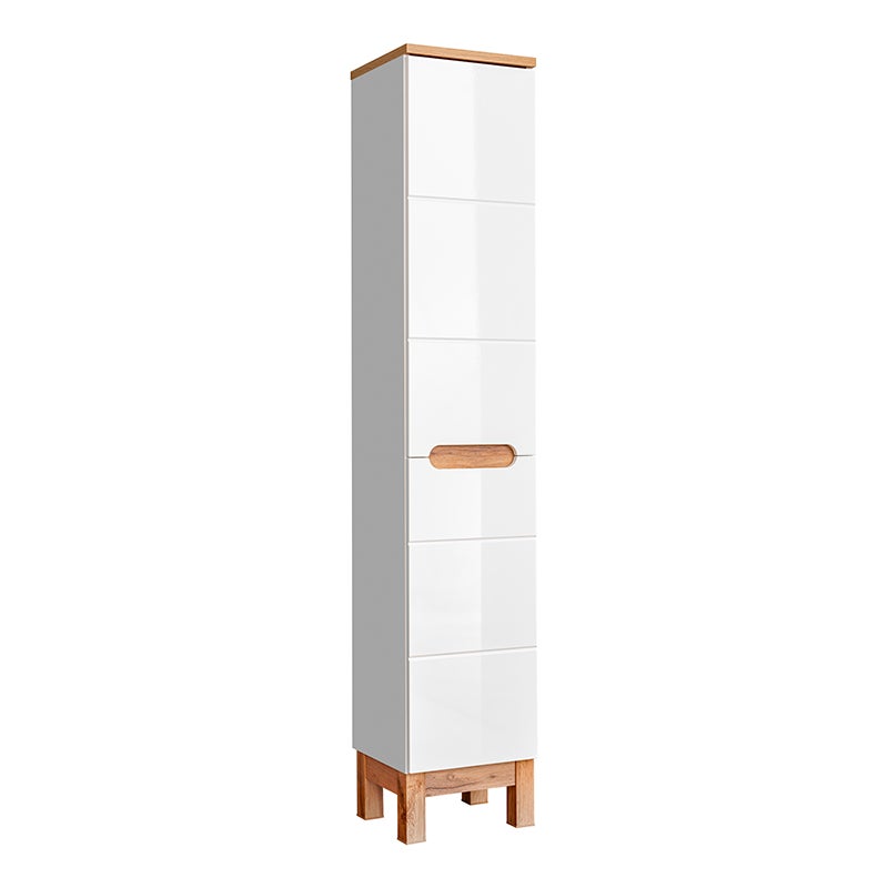 Meuble colonne avec panier à linge 35 cm Bali White - 5