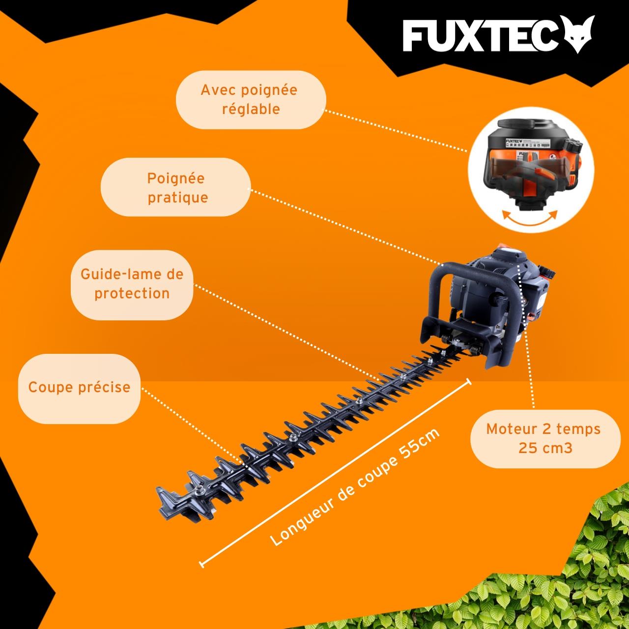 Taille-haies thermique - FUXTEC FX-MH126 - 25,5cm3 lame 55cm - 6
