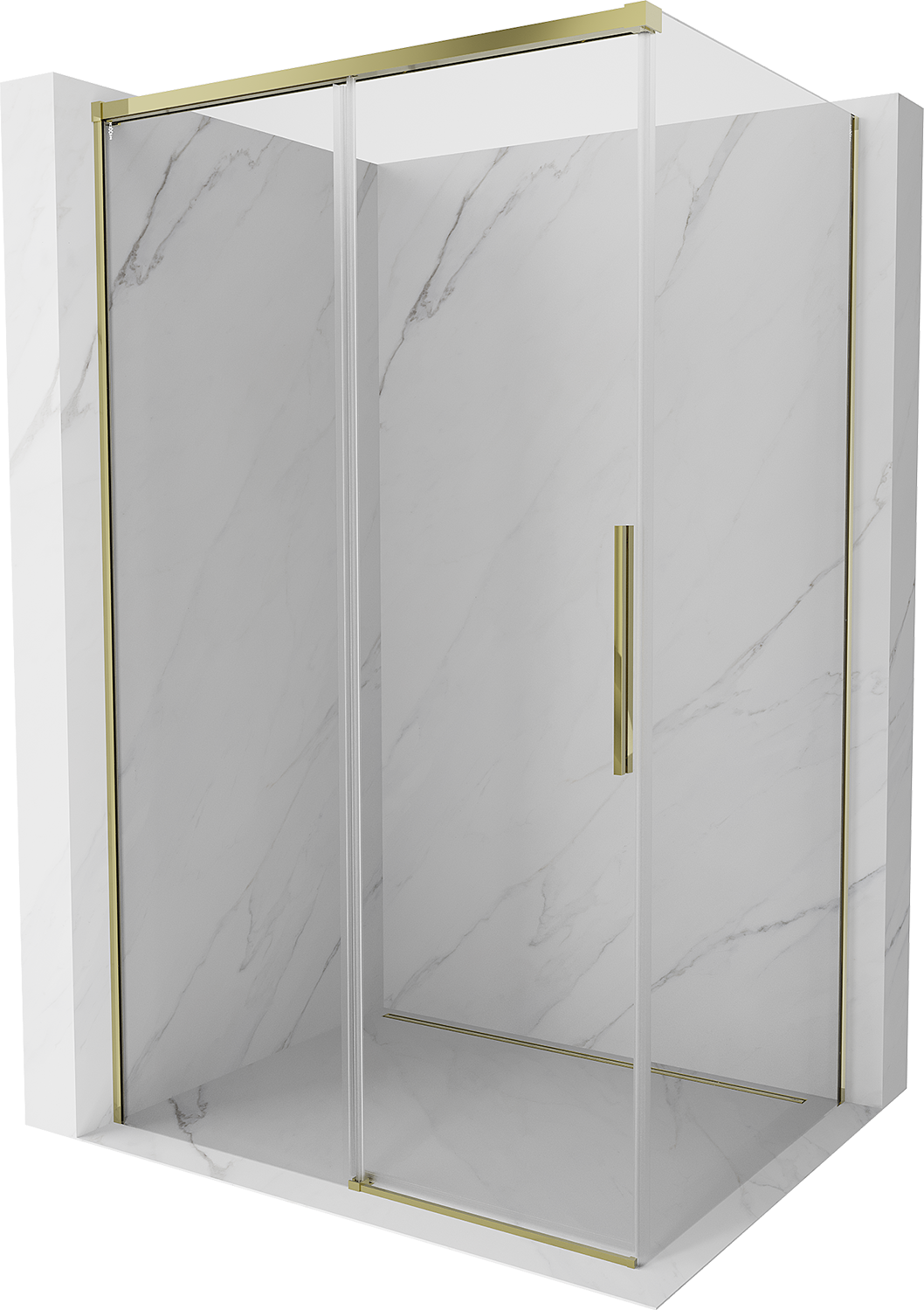 Mexen Rox kabina prysznicowa rozsuwana 120 x 70 cm, transparent, złota - 8C2-120-070-50-00