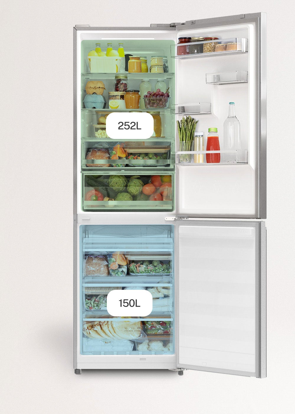 CREATE - FRIDGE STUDIO COMBI PRO 402 - Réfrigérateur-congélateur combiné 402L No Frost avec Space Pro et Care+- Inox - 4