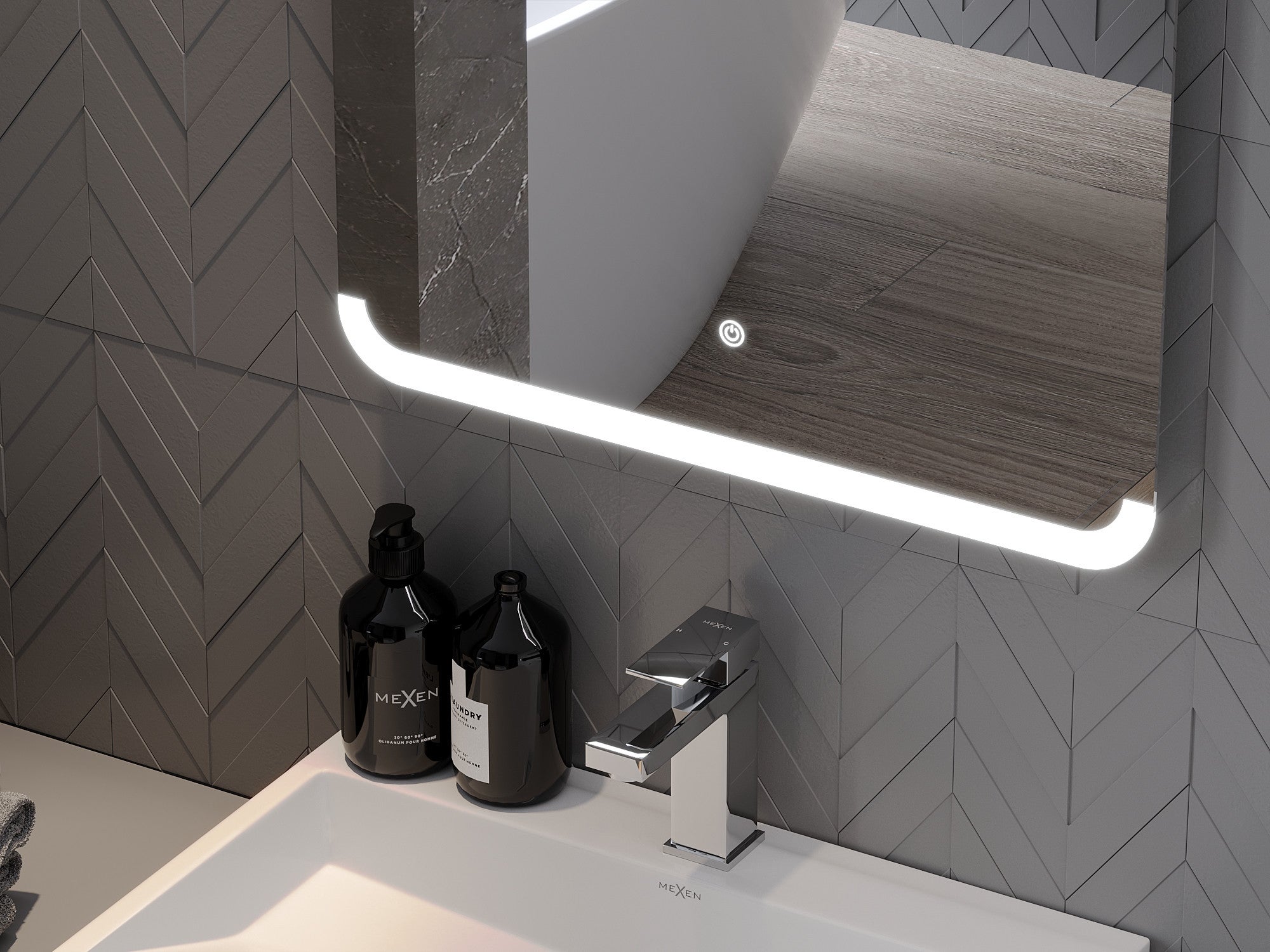 Mexen Nida lustro łazienkowe podświetlane 50 x 70 cm, LED 6000K, antypara - 9806-050-070-611-00 - 5
