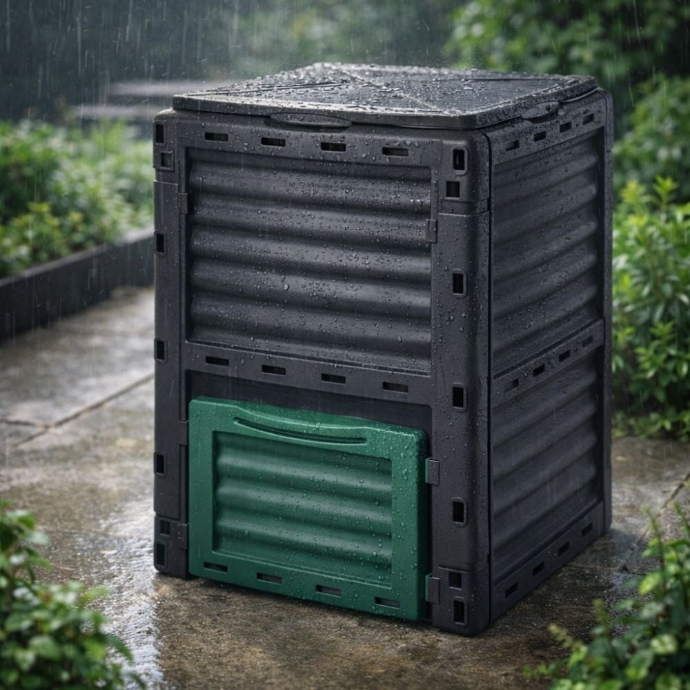 Composteur de jardin 300 L - 83 x 61 x 61 cm en plastique, Polypropylène - 6
