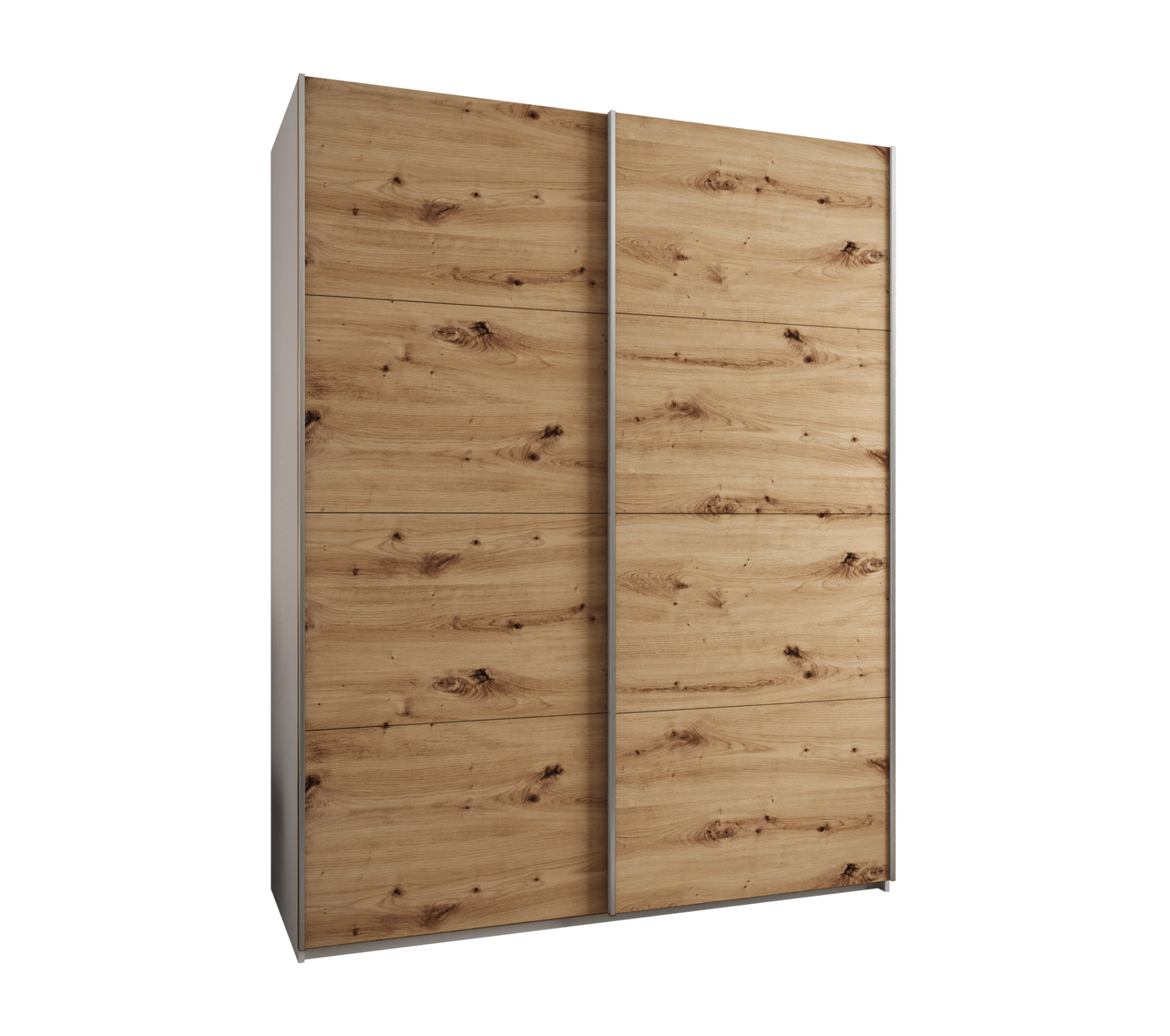 Szafa przesuwna wysoka Lux 1 200 x 64 x 245,5 cm biały + artisan + u. srebrny - Abiks Meble