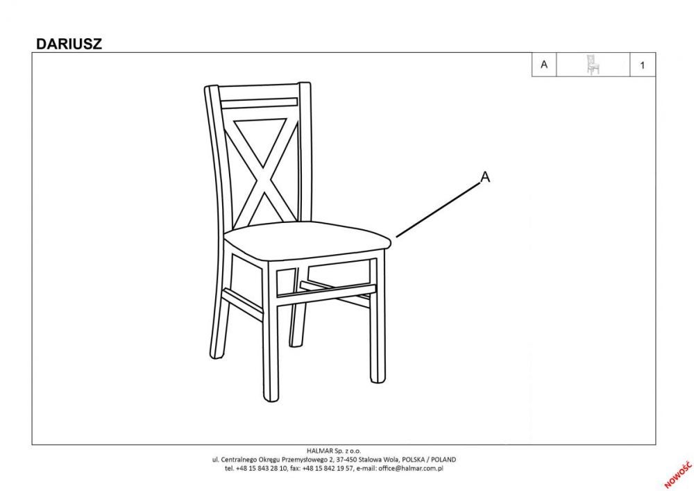 Krzesło DARIUSZ dąb miodowy