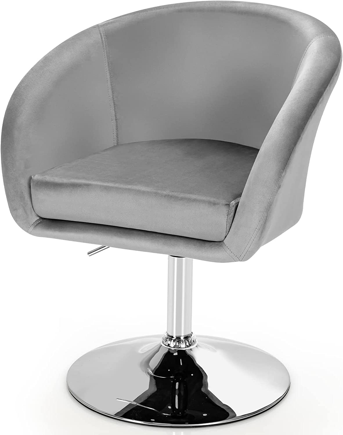 Krzesło akcentujące z regulacją wysokości, krzesło tapicerowane obracane o 360°, krzesło do jadalni obciążenie do 120 kg, aksamitny fotel obrotowy