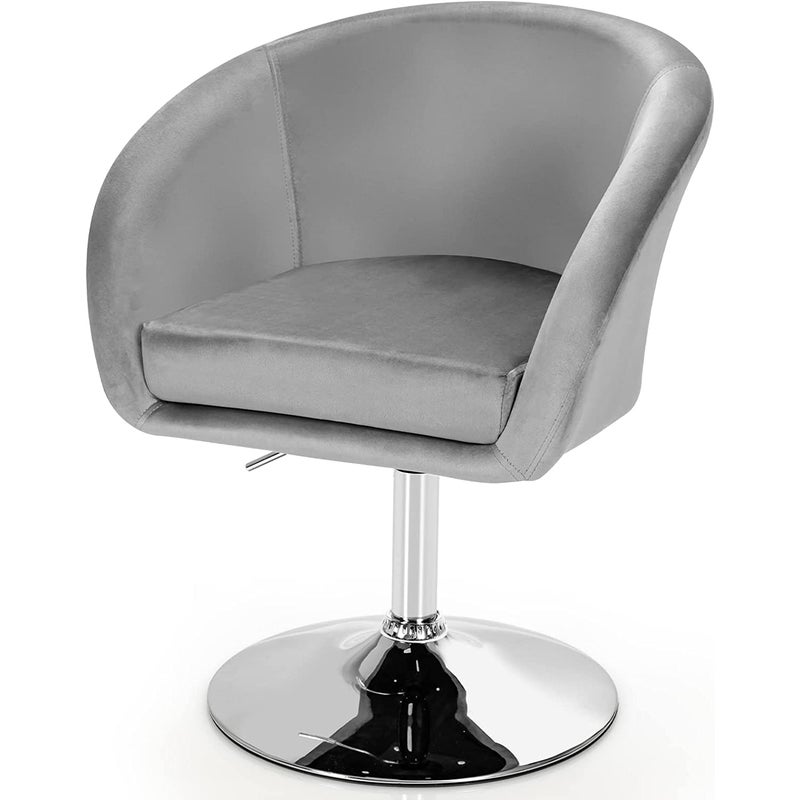 Krzesło akcentujące z regulacją wysokości, krzesło tapicerowane obracane o 360°, krzesło do jadalni obciążenie do 120 kg, aksamitny fotel obrotowy