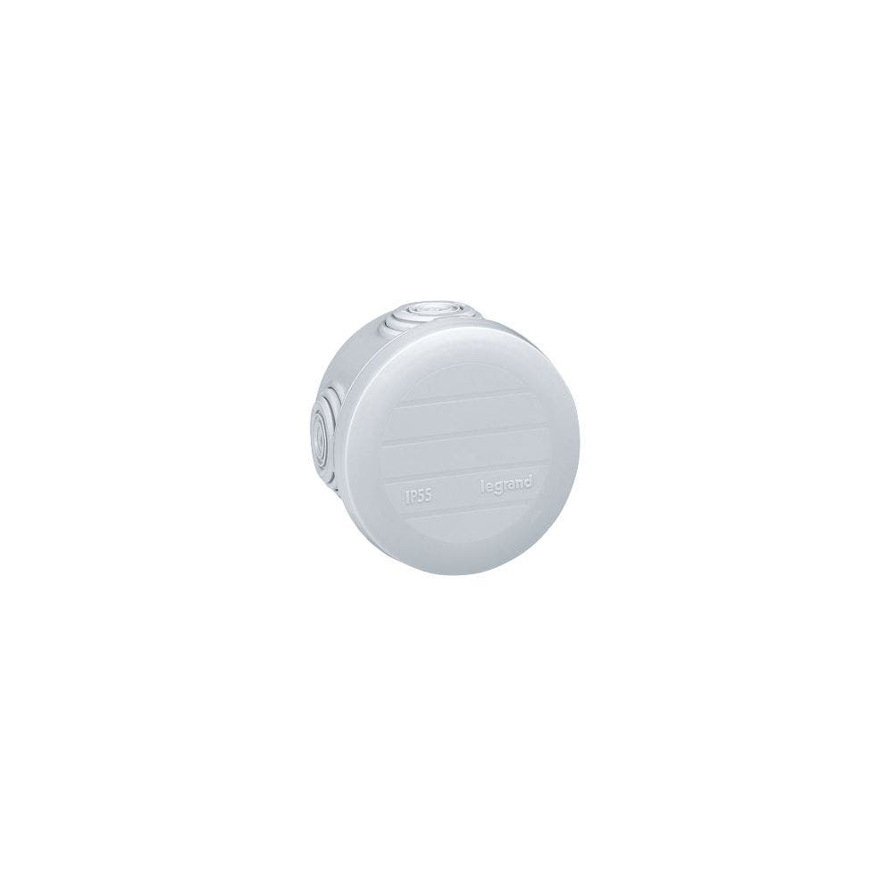Boîte de dérivation ronde plexo ø70mm hauteur 45mm - gris ral7035 - legrand