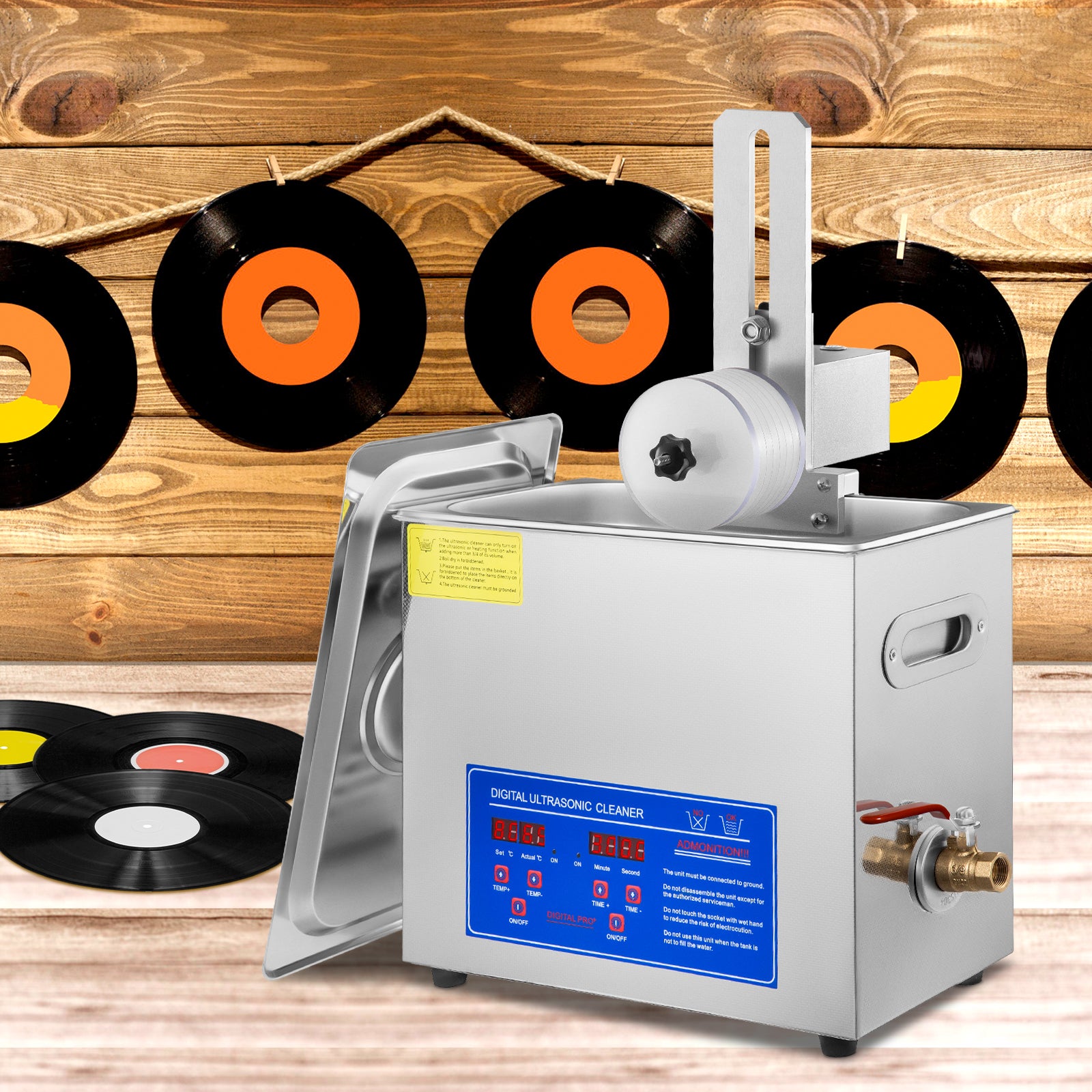 Nettoyeur à Ultrasons de Disques Vinyle VEVOR 6 L avec Support de Séchage - 8