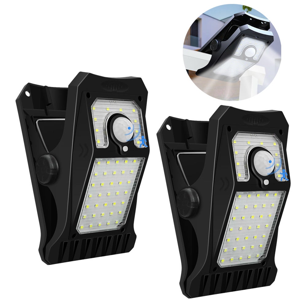 2 sztuki 45led światło słoneczne na zewnątrz czujnik ruchu PIR wodoodporny kinkiet do ogrodu, białe światło